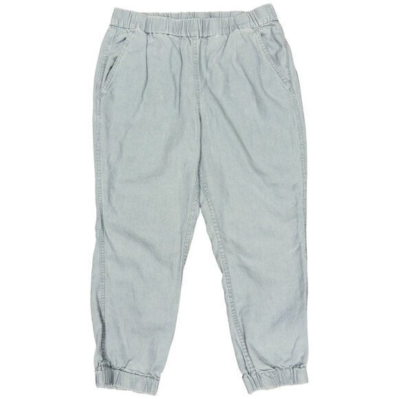 Women's J. CREW Linen/Lyocell Jogger Pull-On Pants Gray | Size 10P - Picture 1 of 9